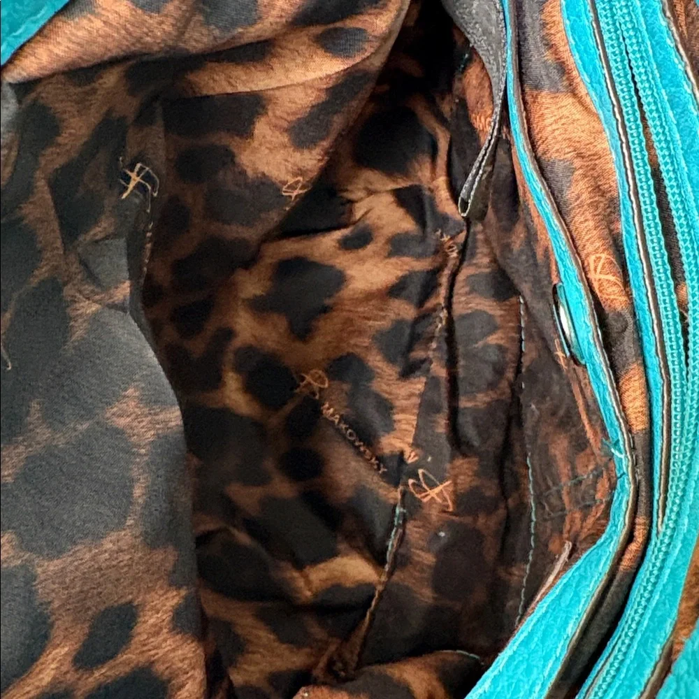 B.Makowsky Teal Leather Crossbody - Picture 6 of 6
